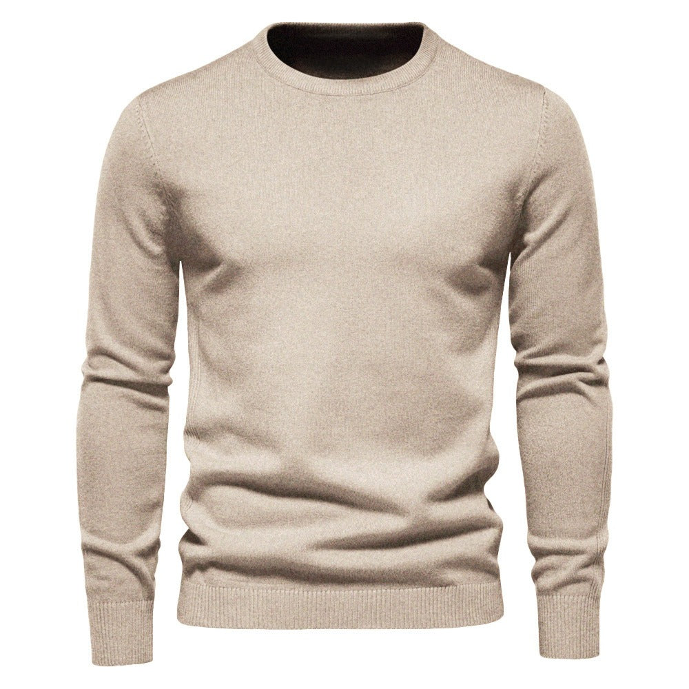 Verdickter Slim Fit Strickpullover für Herren – Rundhalspullover mit dezentem Glanz | LOW001