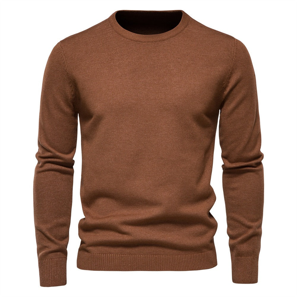 Verdickter Slim Fit Strickpullover für Herren – Rundhalspullover mit dezentem Glanz | LOW001