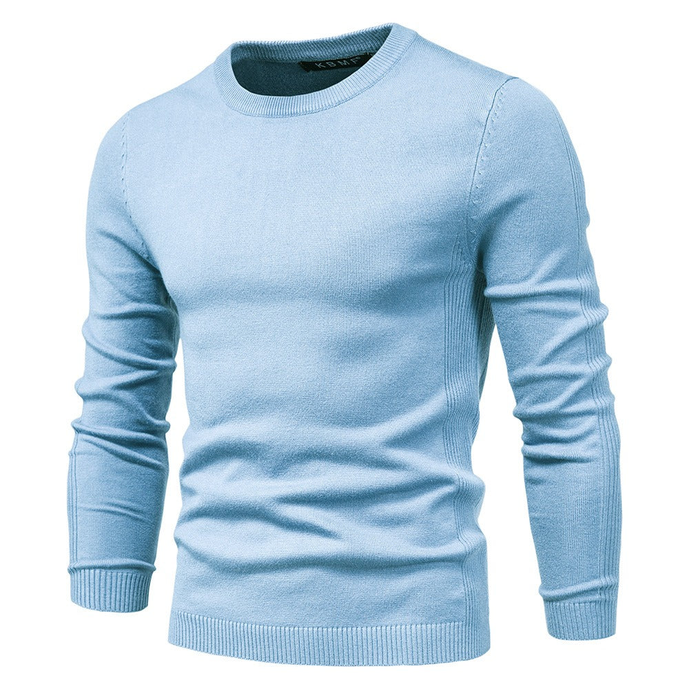 Verdickter Slim Fit Strickpullover für Herren – Rundhalspullover mit dezentem Glanz | LOW001