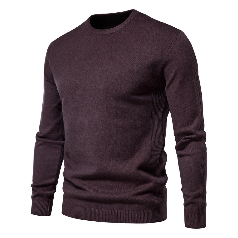 Verdickter Slim Fit Strickpullover für Herren – Rundhalspullover mit dezentem Glanz | LOW001