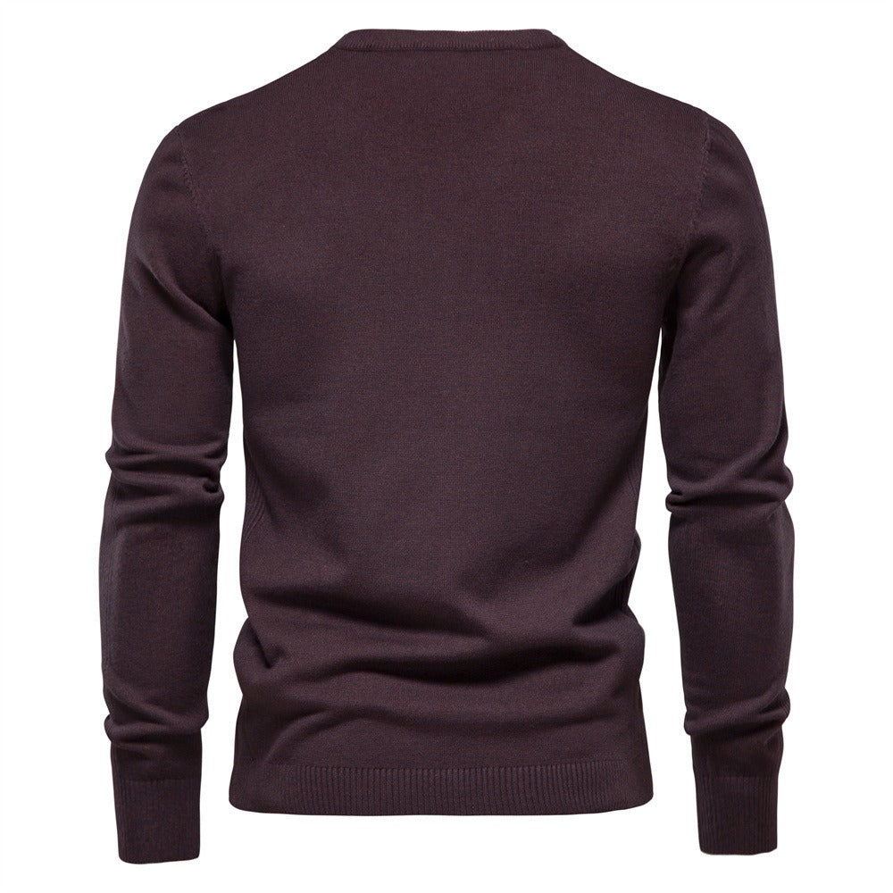 Verdickter Slim Fit Strickpullover für Herren – Rundhalspullover mit dezentem Glanz | LOW001