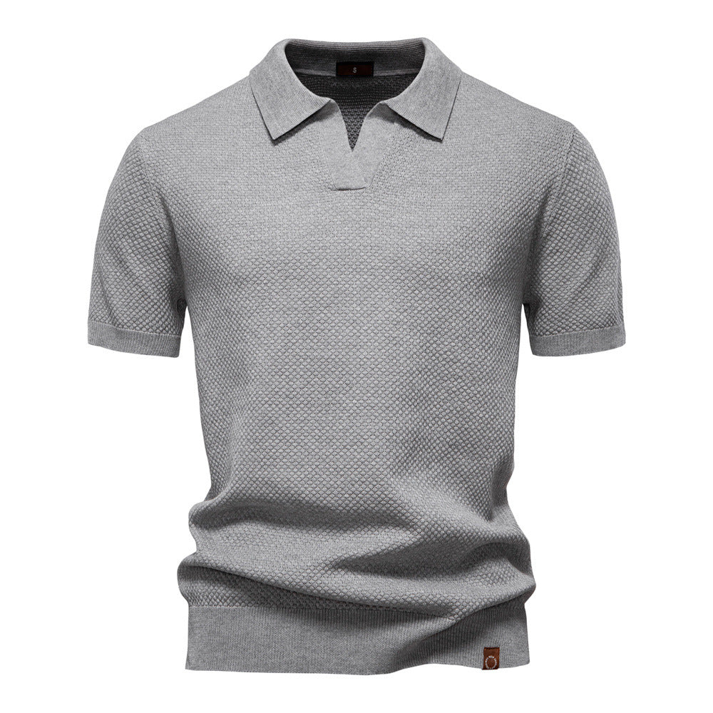 Herren-Poloshirt mit Ananas-Strickstruktur – 2025 Sommer-Kurzarmshirt mit entspannter Passform | PSD8025
