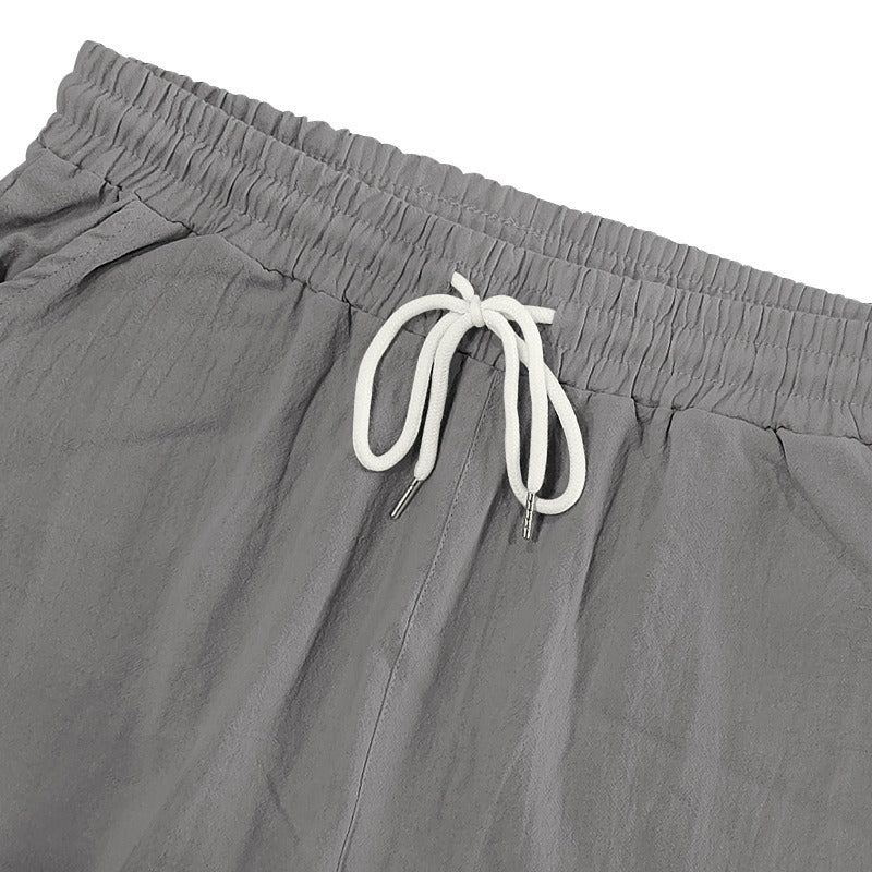 Herren-Cargohose aus leichtem Leinen für alle vier Jahreszeiten, atmungsaktiv, mit mehreren Taschen, lockere Hose mit weitem Bein | MTGZ-9