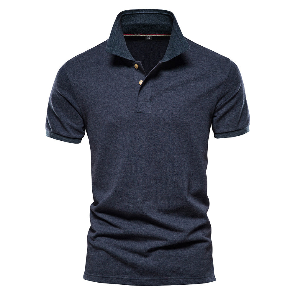 Einfarbiges, klassisches, lässiges Kurzarm-T-Shirt aus Baumwolle für Herren | AX-511