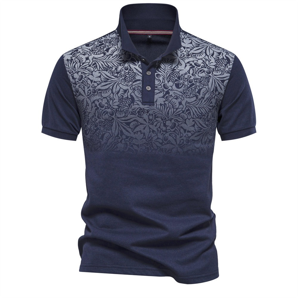 Herren-Poloshirt mit Farbverlauf und Blockfarben – Frühlings-Slim-Fit-Freizeitoberteil | PL1011