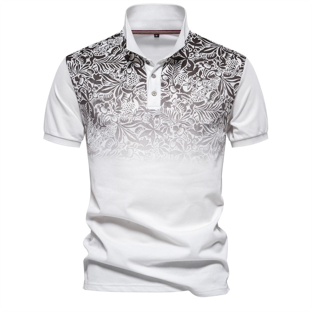 Herren-Poloshirt mit Farbverlauf und Blockfarben – Frühlings-Slim-Fit-Freizeitoberteil | PL1011