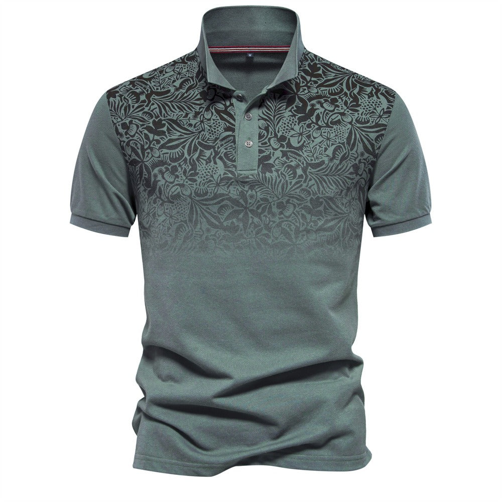 Herren-Poloshirt mit Farbverlauf und Blockfarben – Frühlings-Slim-Fit-Freizeitoberteil | PL1011