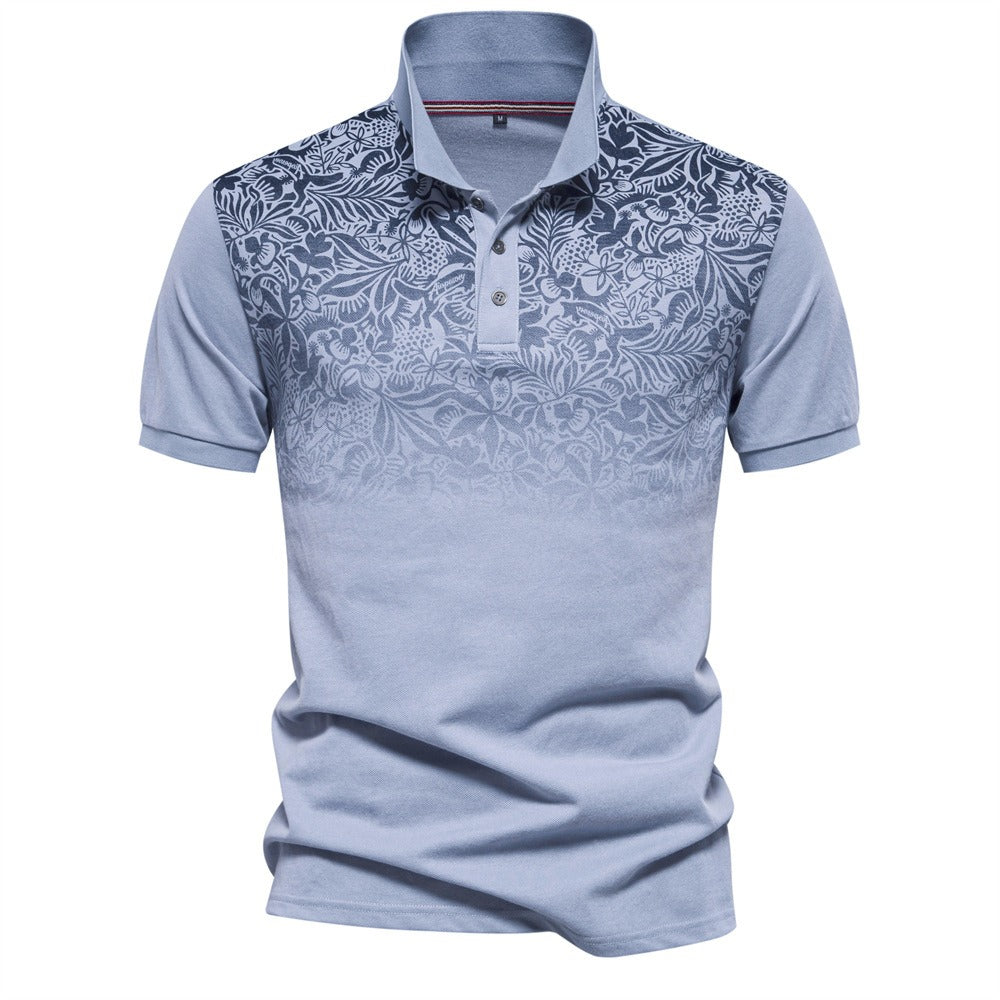 Herren-Poloshirt mit Farbverlauf und Blockfarben – Frühlings-Slim-Fit-Freizeitoberteil | PL1011