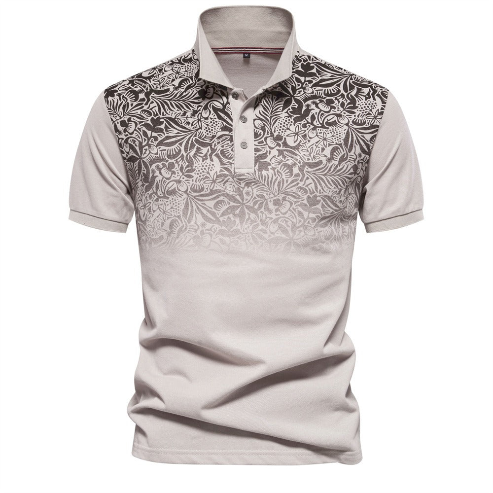 Herren-Poloshirt mit Farbverlauf und Blockfarben – Frühlings-Slim-Fit-Freizeitoberteil | PL1011