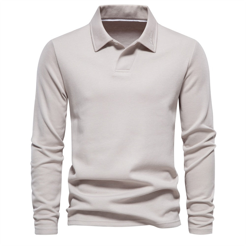 Gewaschenes Herren-Poloshirt – Langarm-Oberteil aus Baumwollmischung | Smart-Casual Herbst-Essential | PL255
