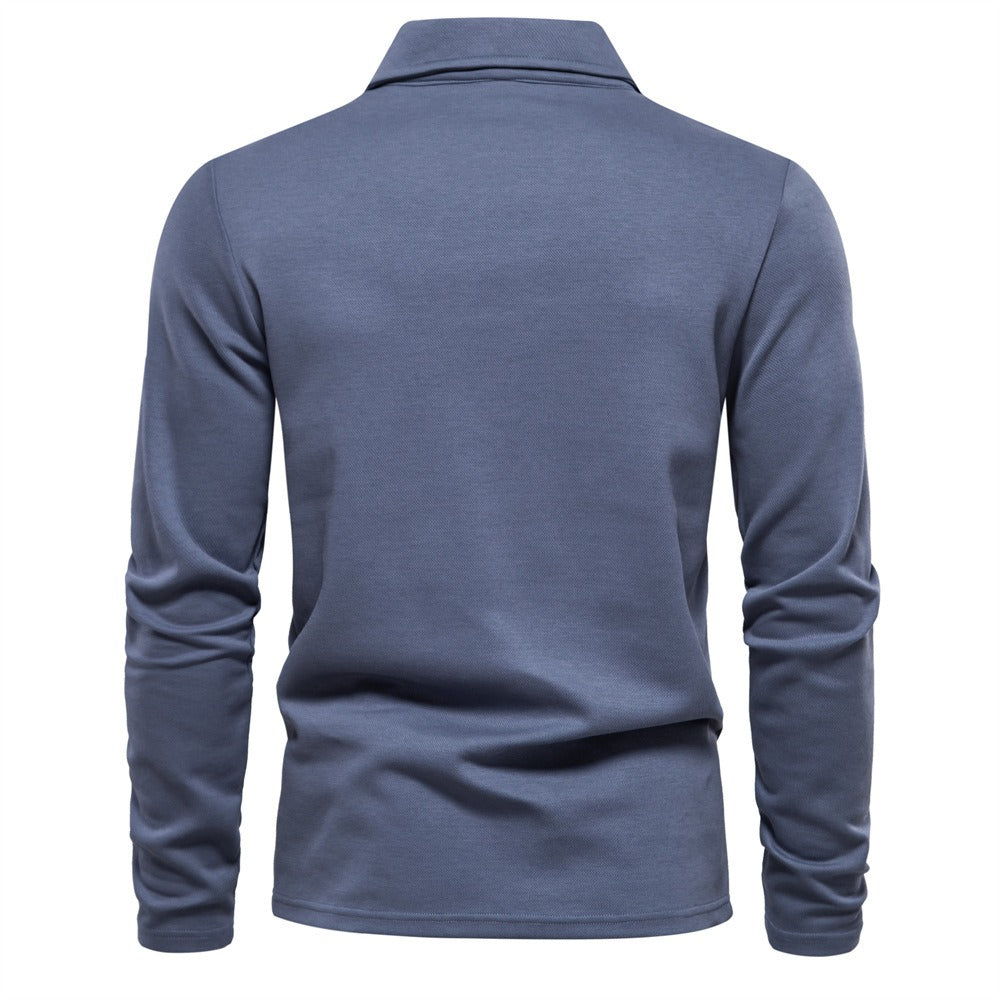 Gewaschenes Herren-Poloshirt – Langarm-Oberteil aus Baumwollmischung | Smart-Casual Herbst-Essential | PL255