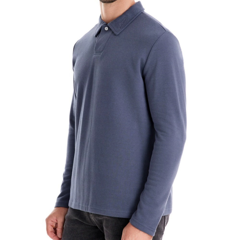 Gewaschenes Herren-Poloshirt – Langarm-Oberteil aus Baumwollmischung | Smart-Casual Herbst-Essential | PL255