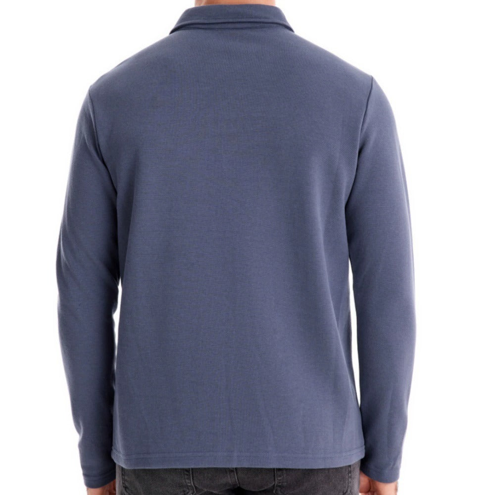Gewaschenes Herren-Poloshirt – Langarm-Oberteil aus Baumwollmischung | Smart-Casual Herbst-Essential | PL255