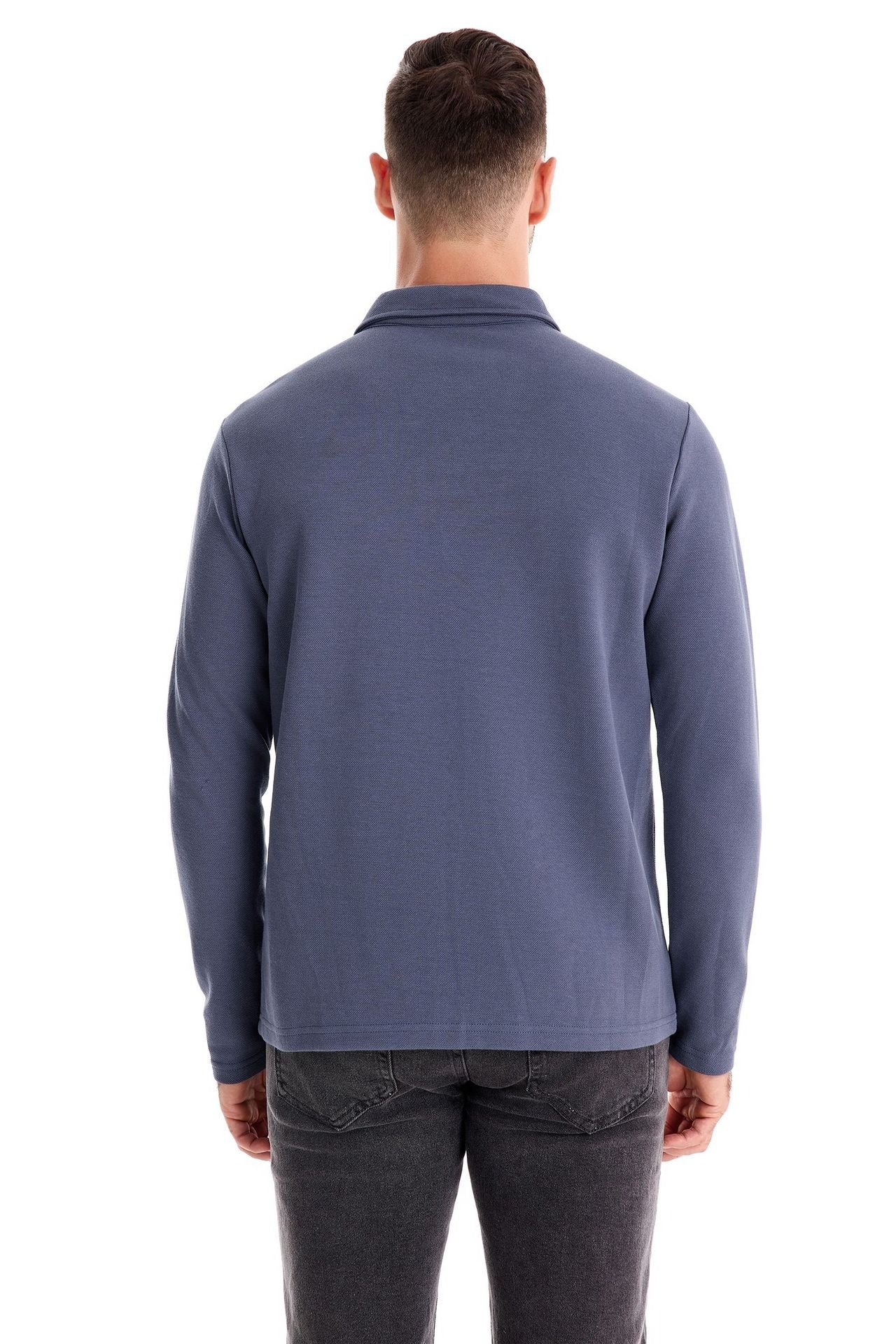 Gewaschenes Herren-Poloshirt – Langarm-Oberteil aus Baumwollmischung | Smart-Casual Herbst-Essential | PL255
