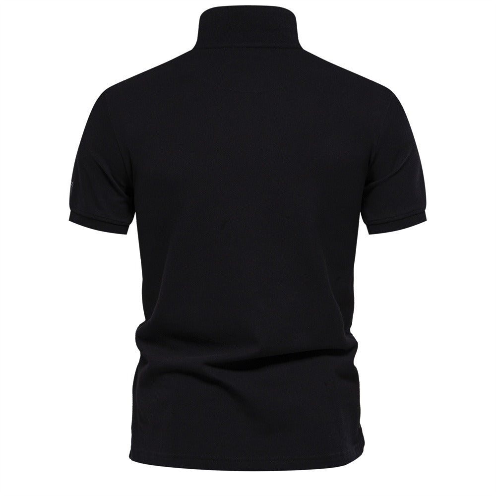 Besticktes Poloshirt aus Baumwolle für Herren – Slim-Fit-Freizeitoberteil für den Frühling 2025 | PS1012