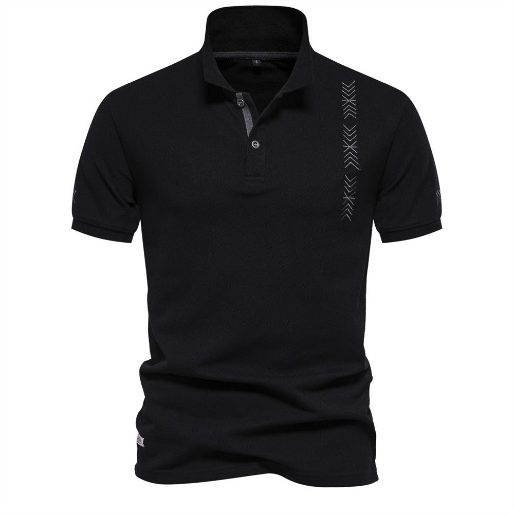 Besticktes Poloshirt aus Baumwolle für Herren – Slim-Fit-Freizeitoberteil für den Frühling 2025 | PS1012
