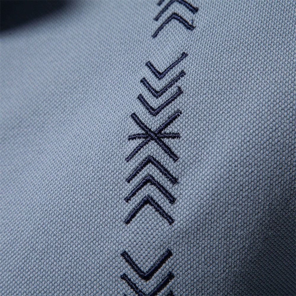 Besticktes Poloshirt aus Baumwolle für Herren – Slim-Fit-Freizeitoberteil für den Frühling 2025 | PS1012