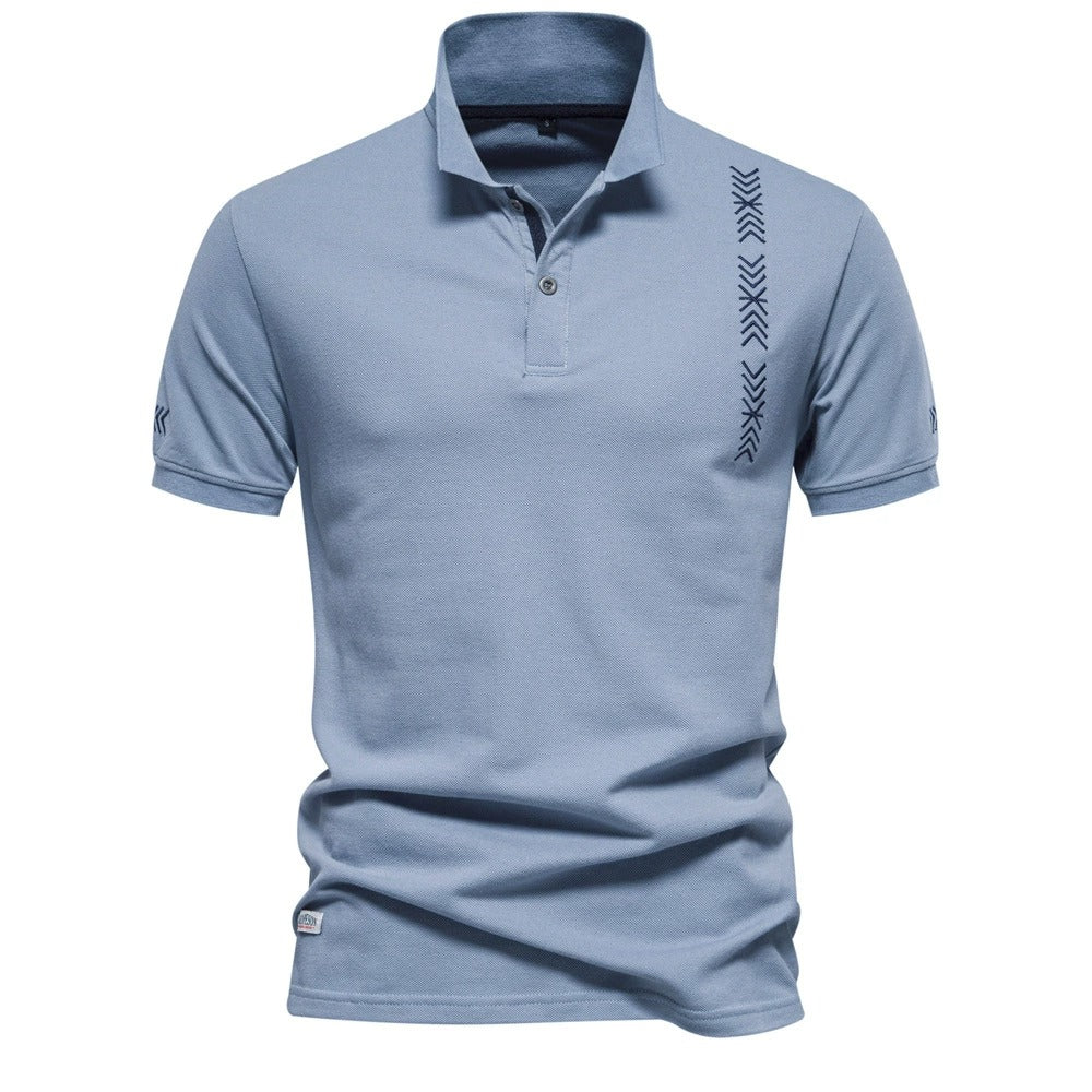 Besticktes Poloshirt aus Baumwolle für Herren – Slim-Fit-Freizeitoberteil für den Frühling 2025 | PS1012