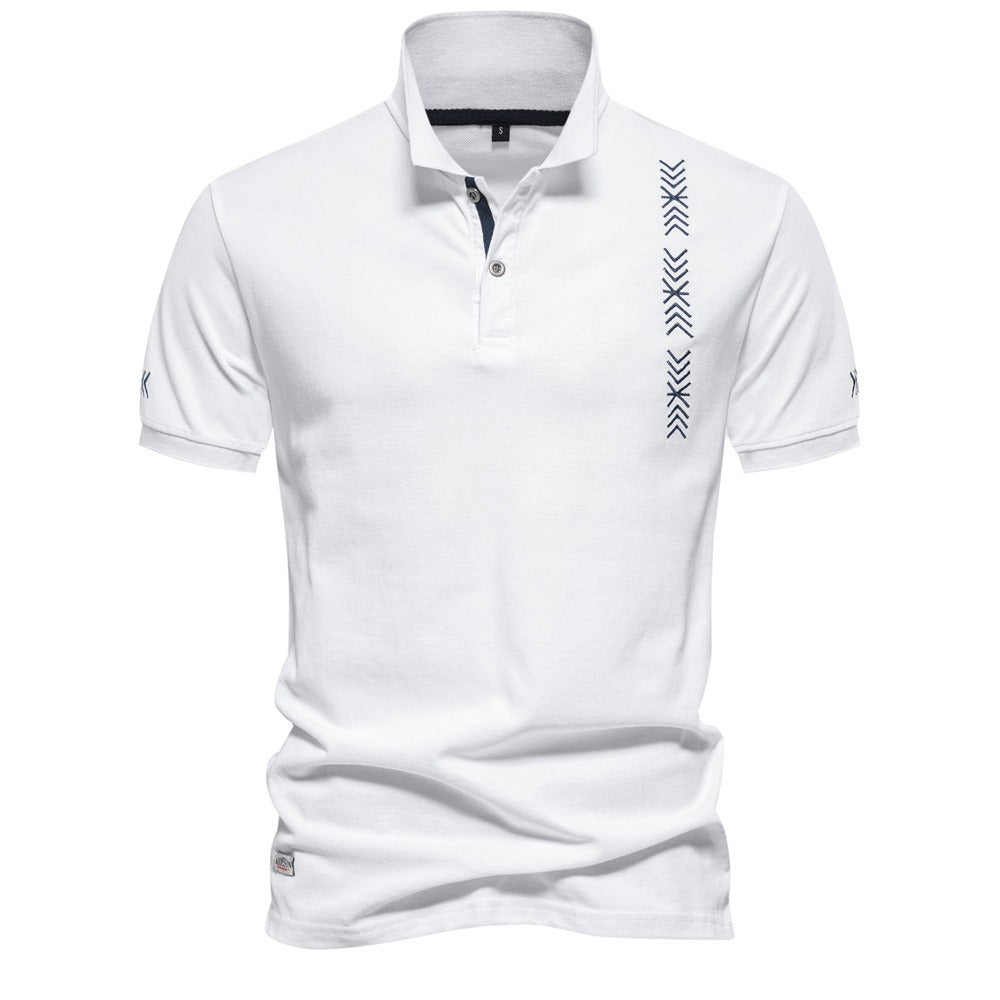 Besticktes Poloshirt aus Baumwolle für Herren – Slim-Fit-Freizeitoberteil für den Frühling 2025 | PS1012