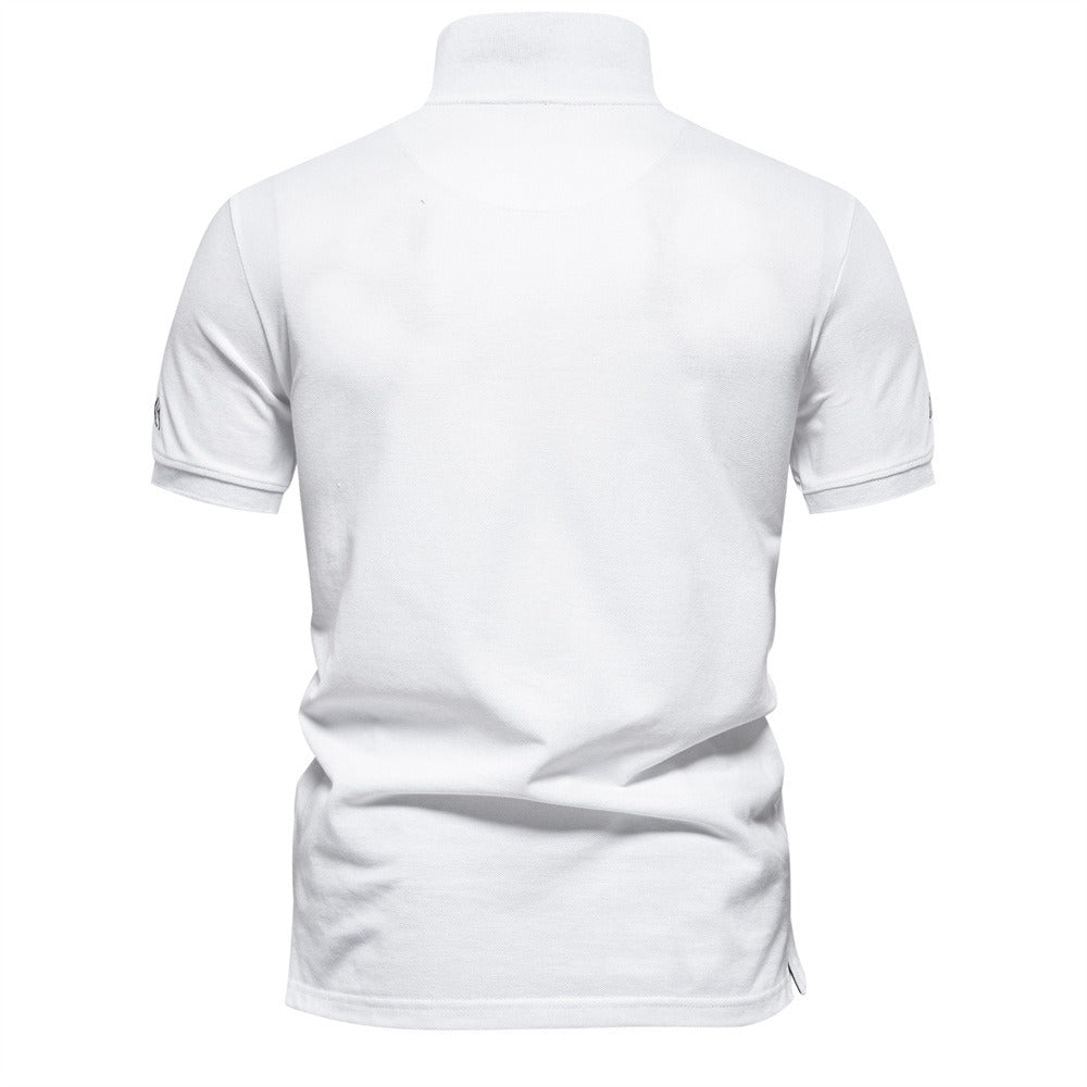 Besticktes Poloshirt aus Baumwolle für Herren – Slim-Fit-Freizeitoberteil für den Frühling 2025 | PS1012