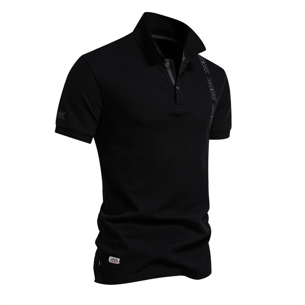 Besticktes Poloshirt aus Baumwolle für Herren – Slim-Fit-Freizeitoberteil für den Frühling 2025 | PS1012