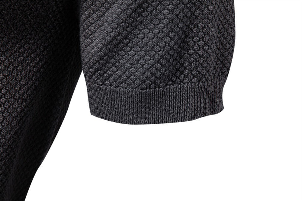 Herren-Poloshirt mit Ananas-Strickstruktur – 2025 Sommer-Kurzarmshirt mit entspannter Passform | PSD8025