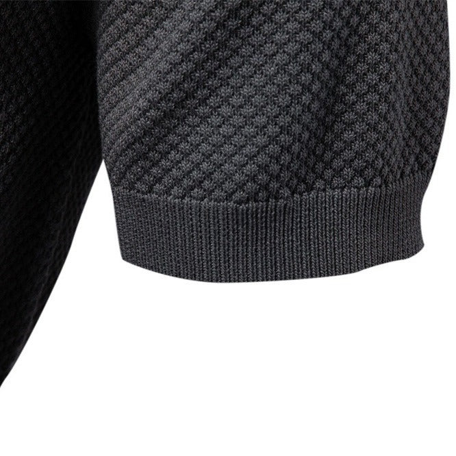 Herren-Poloshirt mit Ananas-Strickstruktur – 2025 Sommer-Kurzarmshirt mit entspannter Passform | PSD8025