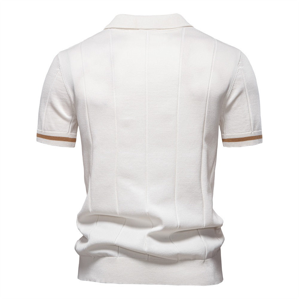 Herren Business Casual Strick-Poloshirt - 2025 Sommer Locker geschnittenes Kurzarm-Oberteil | PSD8037