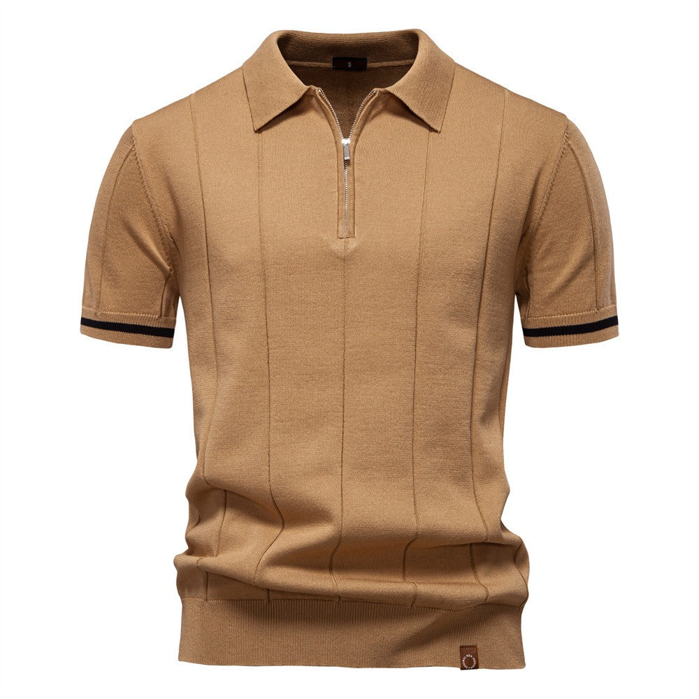 Herren Business Casual Strick-Poloshirt - 2025 Sommer Locker geschnittenes Kurzarm-Oberteil | PSD8037