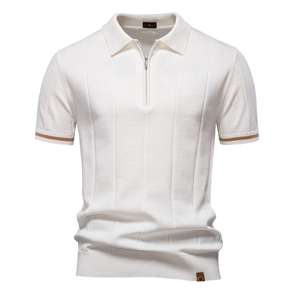 Herren Business Casual Strick-Poloshirt - 2025 Sommer Locker geschnittenes Kurzarm-Oberteil | PSD8037