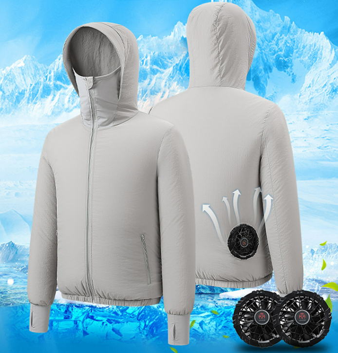 Smart Cooling Tragbare Sonnenschutzkleidung Sommer-Ventilatoranzug Klimaanlagen-Ventilatorjacke | 2362