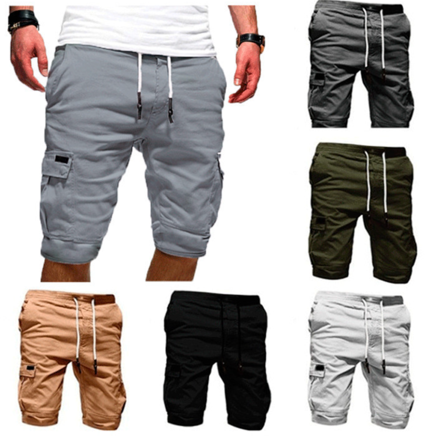 Sommer Casual Outdoor Patchwork Taschen Overalls Sport Tooling Shorts Hosen | DK-05