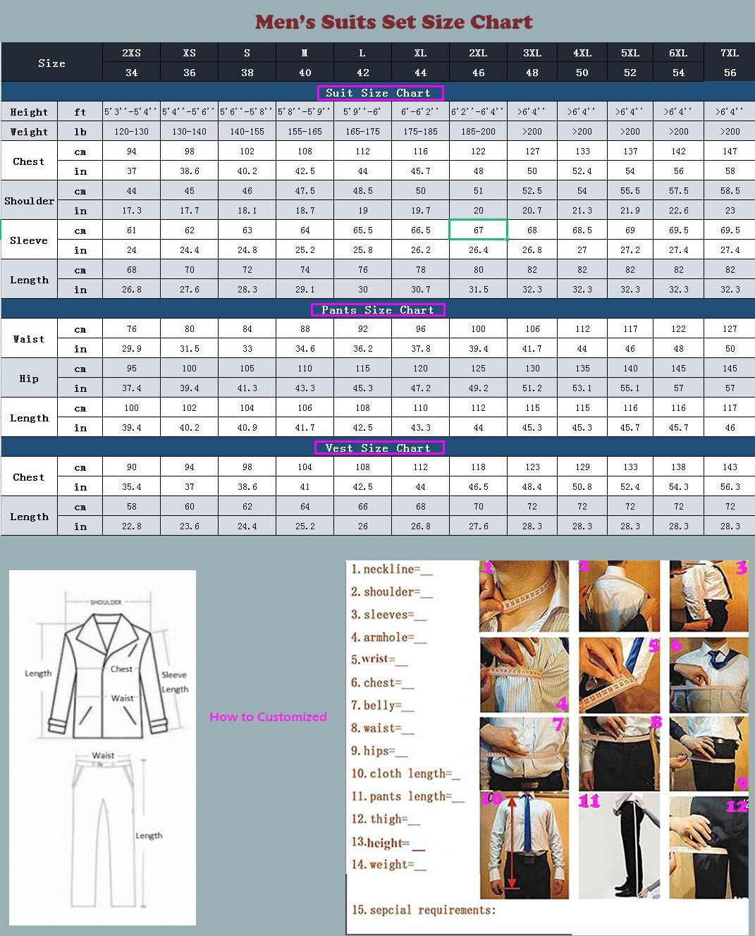 3-teiliger Slim Fit Herrenanzug Bräutigam Formelle Party Abschlussball & Hochzeit Smoking Blazer Jacke Hose & Weste