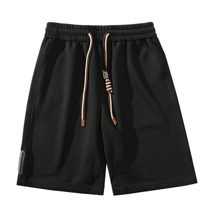 Leichte Lounge-Shorts aus Waffelstrick für Herren – Locker sitzende, schnelltrocknende Sportshorts mit Kordelzug in der Taille für den Sommer | DK34