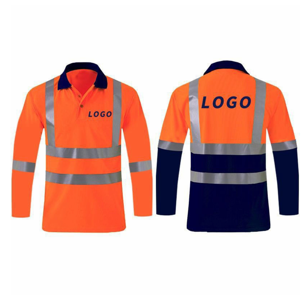 HiVis Construction Polo Reflektierendes Sicherheitshemd Gut sichtbare Arbeitskleidungsoberteile für Männer | SG2119X