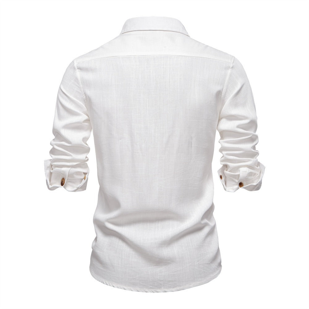Herrenhemd aus Leinenmischung - 2025 Frühling Slim-Fit Casual Top | SH2025