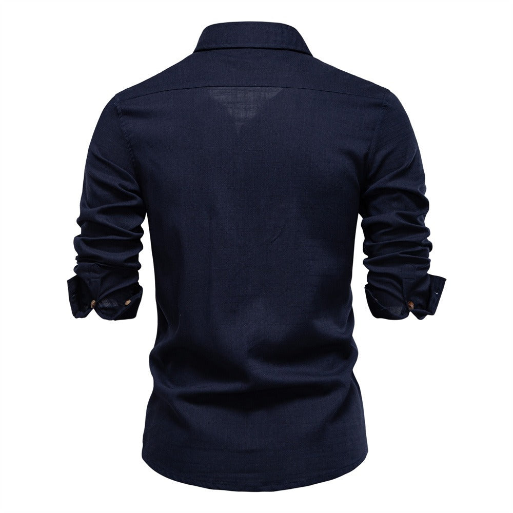 Herrenhemd aus Leinenmischung - 2025 Frühling Slim-Fit Casual Top | SH2025