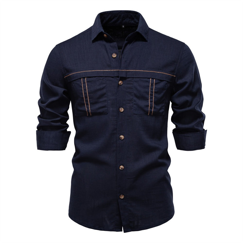 Herrenhemd aus Leinenmischung - 2025 Frühling Slim-Fit Casual Top | SH2025