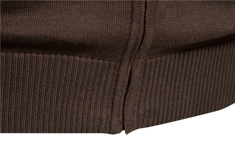 Herren-Strickjacke aus weicher Baumwolle mit Reißverschluss, Urban Slim Fit, Stehkragen, Pullover, Qualitätsoberteil | SW188