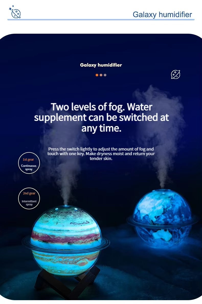 Planet Glow Luftbefeuchter-Set – Diffusoren für ätherische Öle Erde und Jupiter mit LED-Stimmungslicht | SX-E335