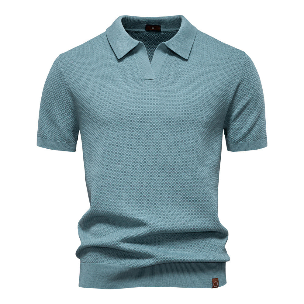 Herren-Poloshirt mit Ananas-Strickstruktur – 2025 Sommer-Kurzarmshirt mit entspannter Passform | PSD8025
