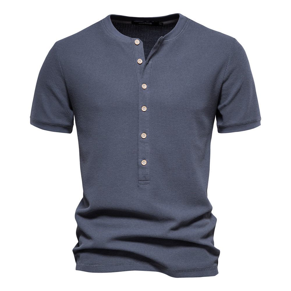 Herren-T-Shirt mit Ausschnittnähten, kurzärmelig, einfarbig, für den Sommer | TS1076