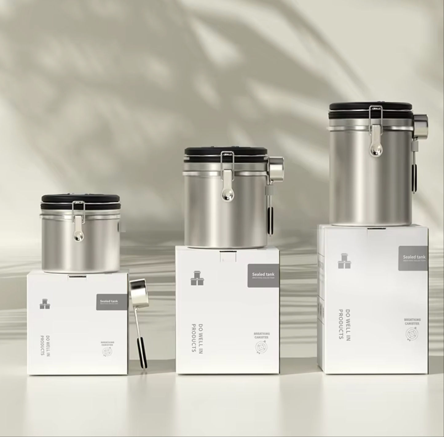Kaffeedose aus Edelstahl – Luftdichte Aufbewahrung mit CO₂-Ventil und Datumsanzeige (1,5 l / 1,8 l) | NB-MFG