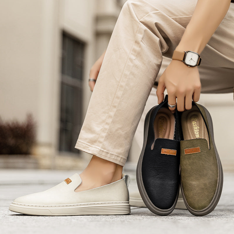 Herrenmode Leder-Fahrerschuhe Freizeitschuhe aus Leder Slipper | 23004
