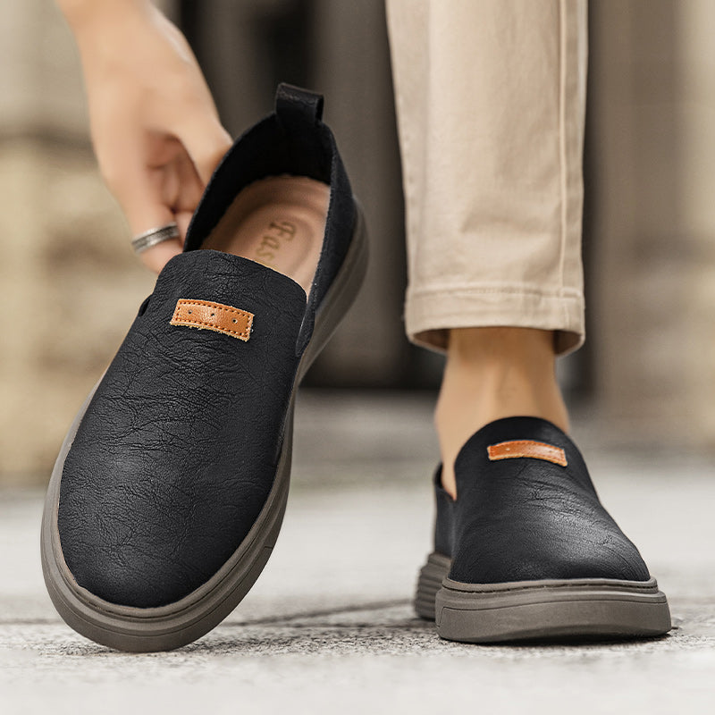 Herrenmode Leder-Fahrerschuhe Freizeitschuhe aus Leder Slipper | 23004