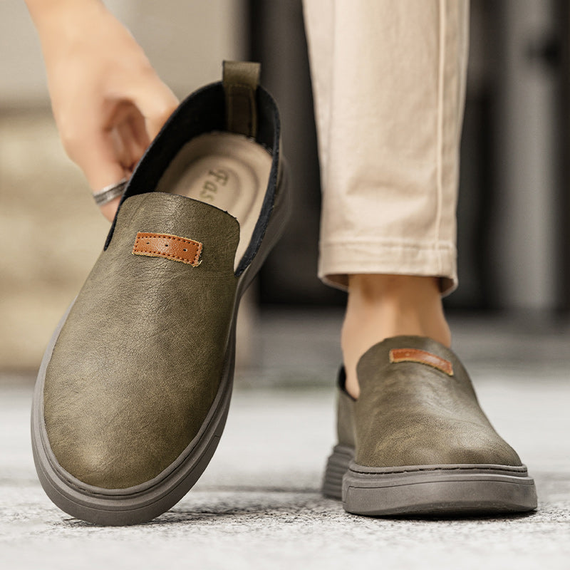 Herrenmode Leder-Fahrerschuhe Freizeitschuhe aus Leder Slipper | 23004