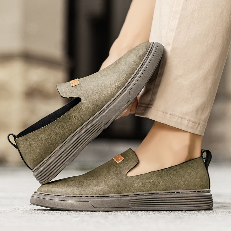 Herrenmode Leder-Fahrerschuhe Freizeitschuhe aus Leder Slipper | 23004