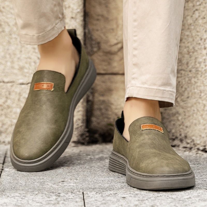 Herrenmode Leder-Fahrerschuhe Freizeitschuhe aus Leder Slipper | 23004