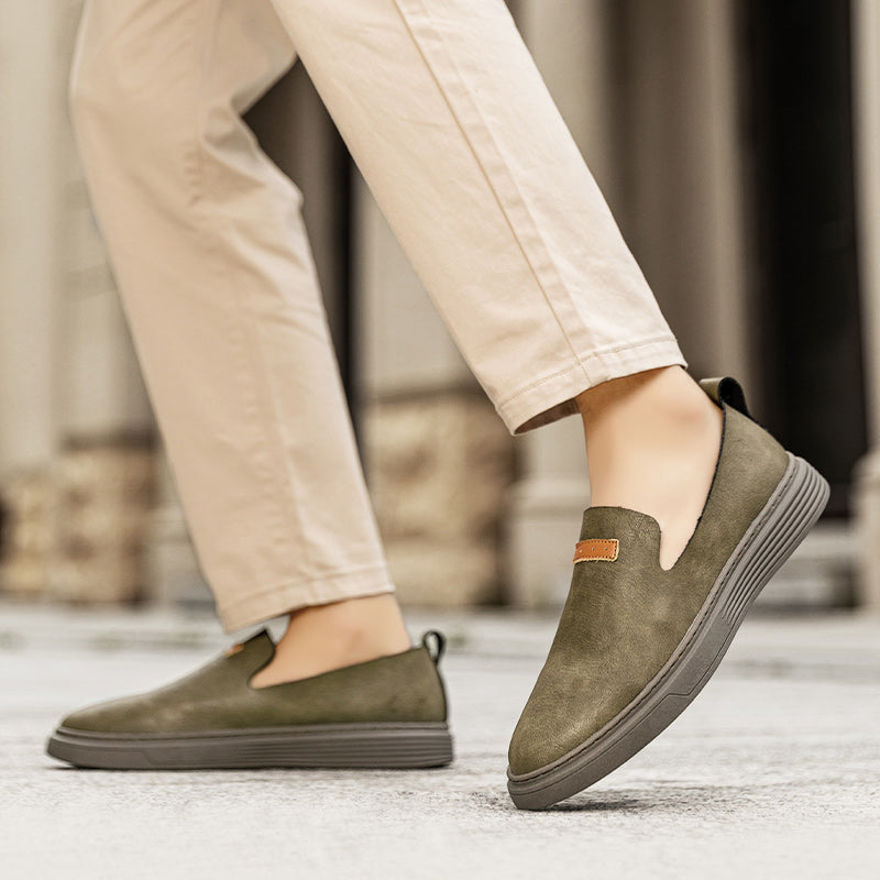 Herrenmode Leder-Fahrerschuhe Freizeitschuhe aus Leder Slipper | 23004