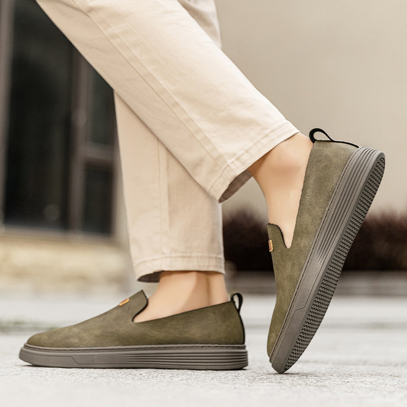 Herrenmode Leder-Fahrerschuhe Freizeitschuhe aus Leder Slipper | 23004